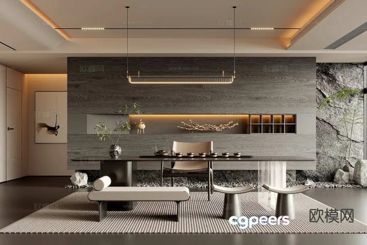 New Chinese tea room 3d model