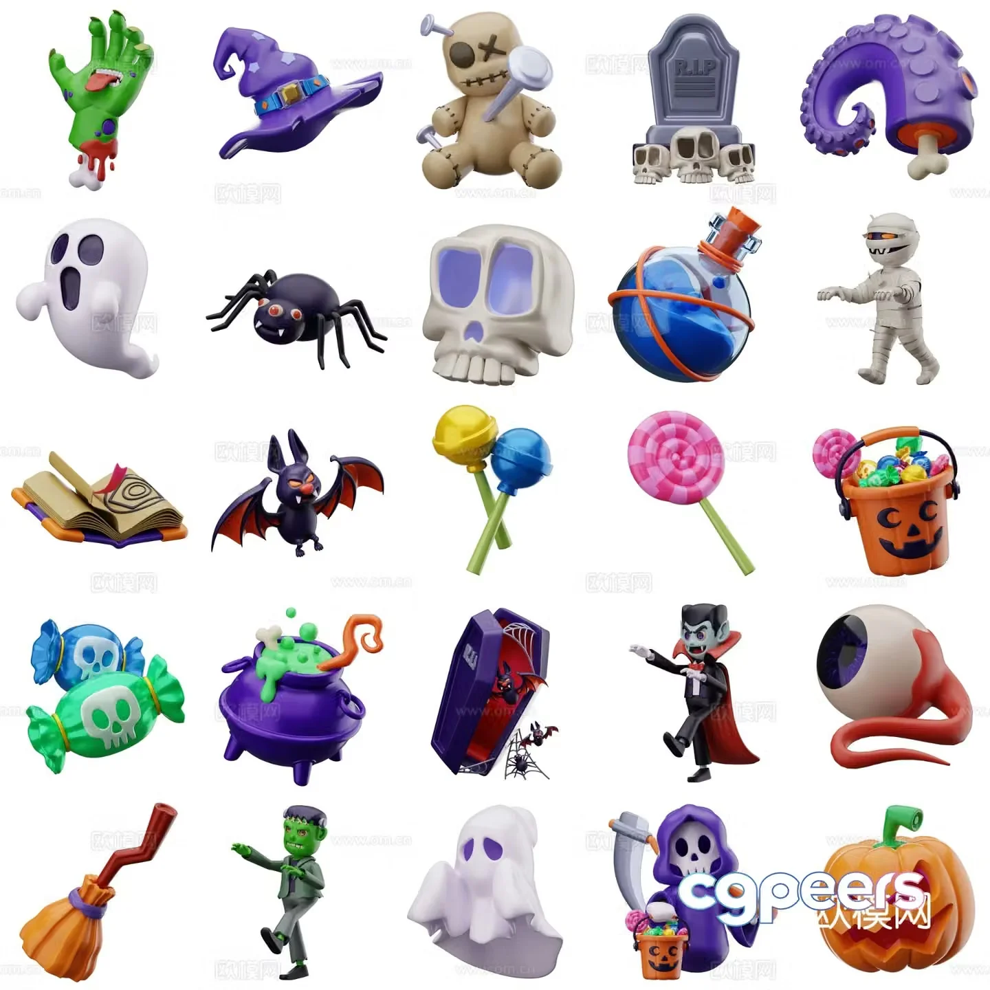 Modern Halloween doll trendy ornaments 3D model