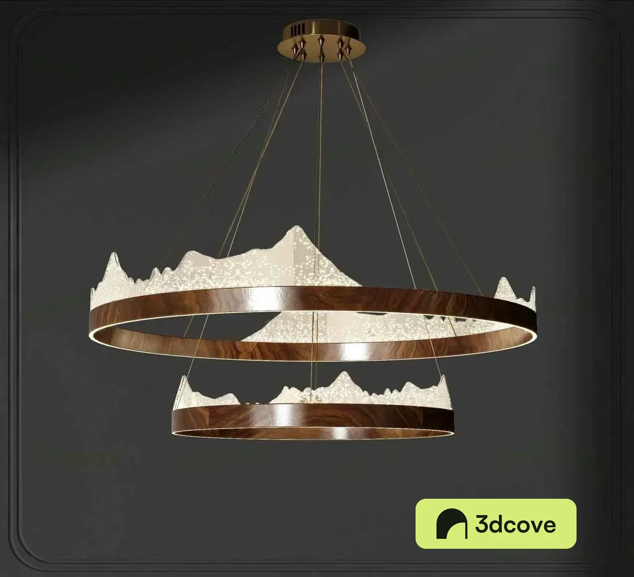 Light Fixture With A Mountain Range Design