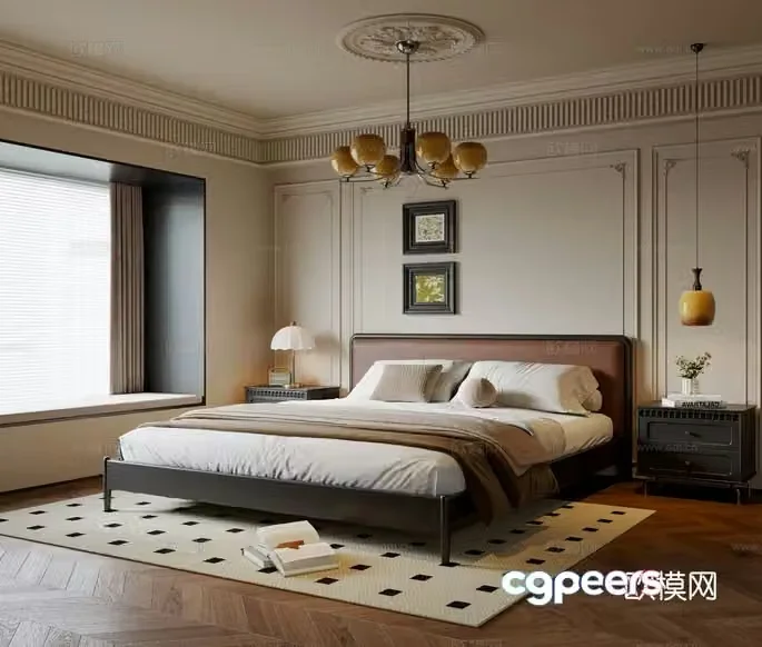 A Modern Bedroom 3D Model – 10041 – VRAY Render