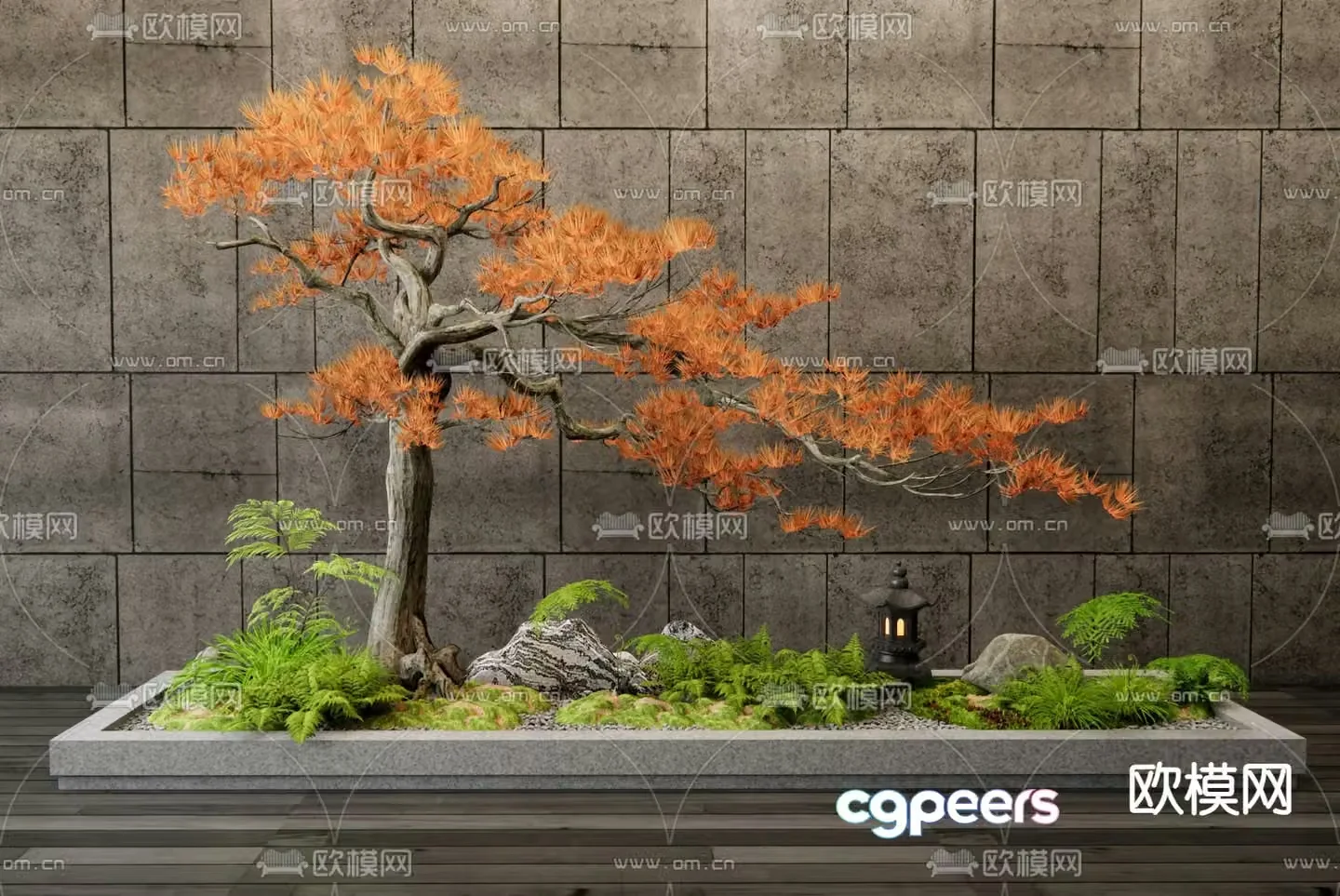 Landscape sketch pine tree landscaping 3D model