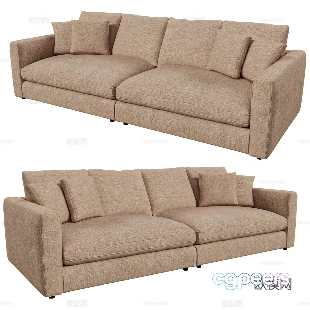 3d model of double sofa
