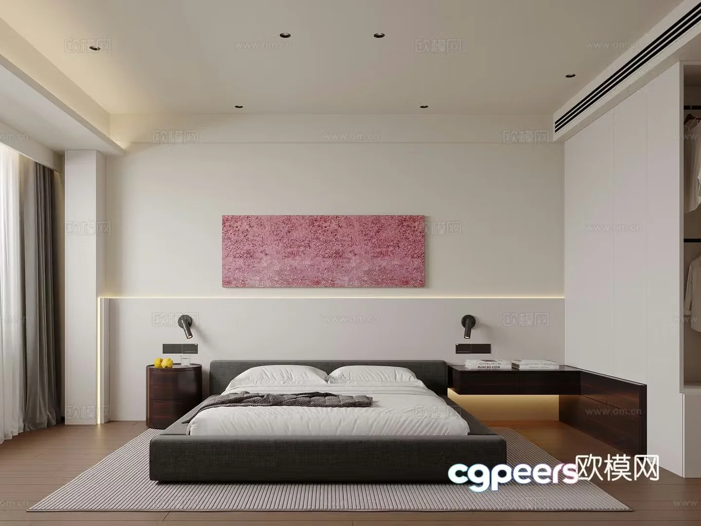 Modern minimalist bedroom cloakroom 3d model