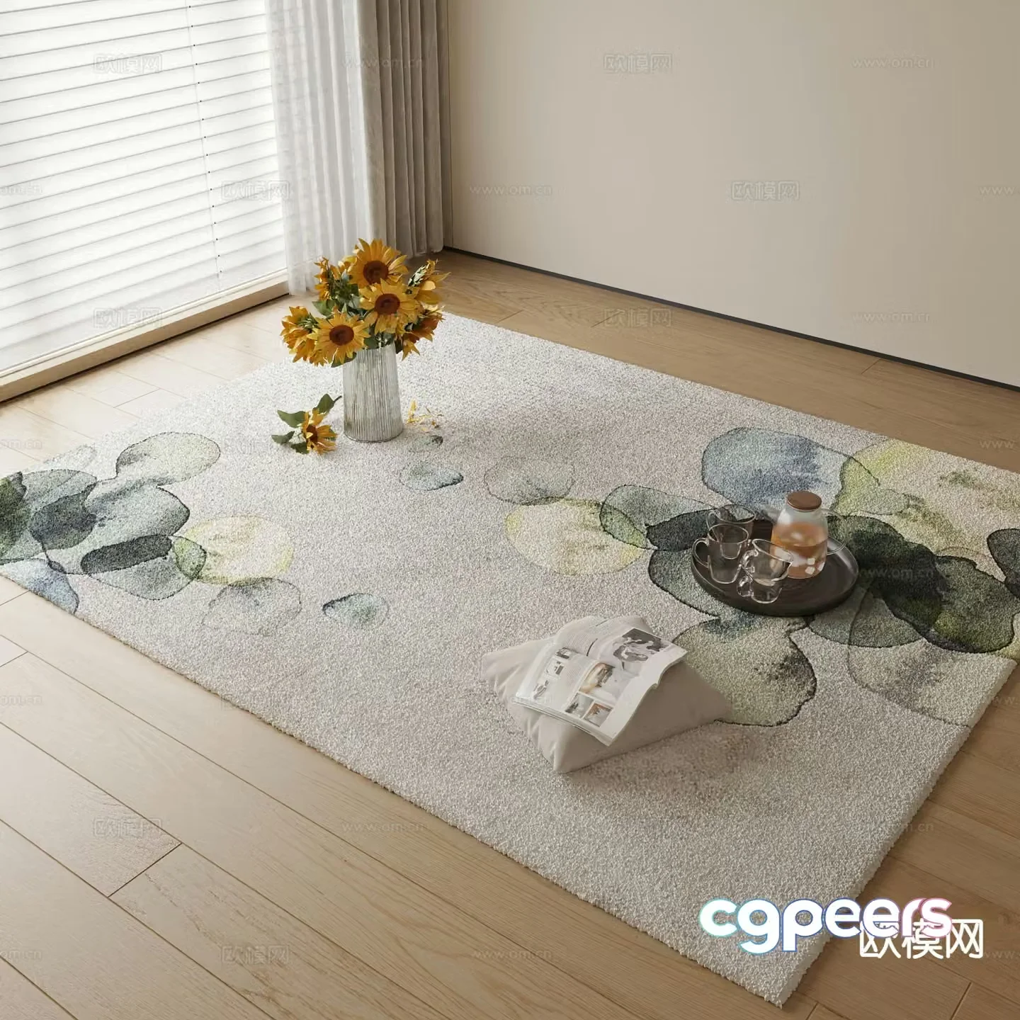 Modern abstract patterned carpet 3d model