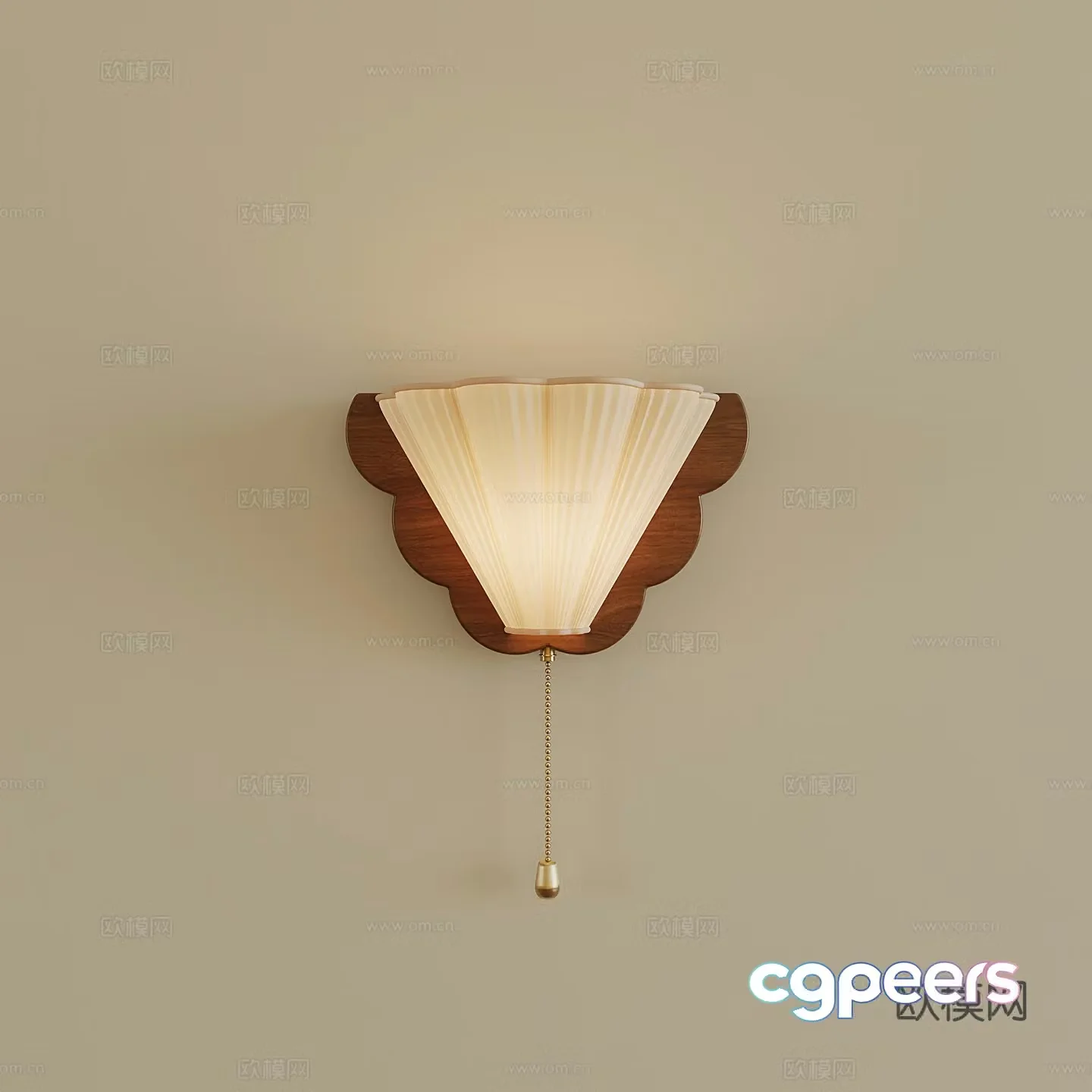 Middle-aged walnut wall lamp 3d model