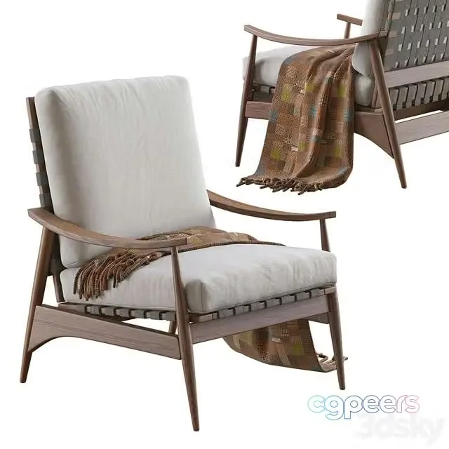 3ds Max Free – Mid Century Outdoor Show Wood Lounge Chair