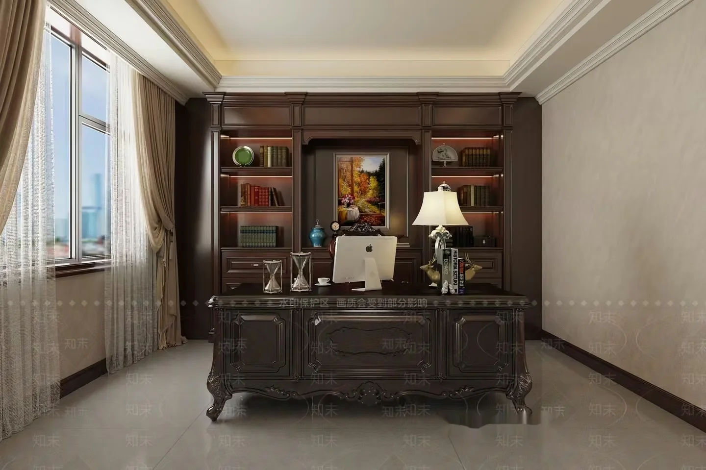 Elegant Home Office 3D Model – 6739 – VRAY Render