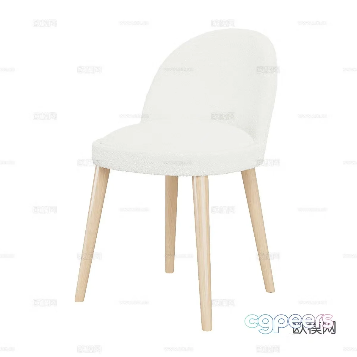 Nordic simple chair Single chair Simple chair Stool Nordic chair 3d model