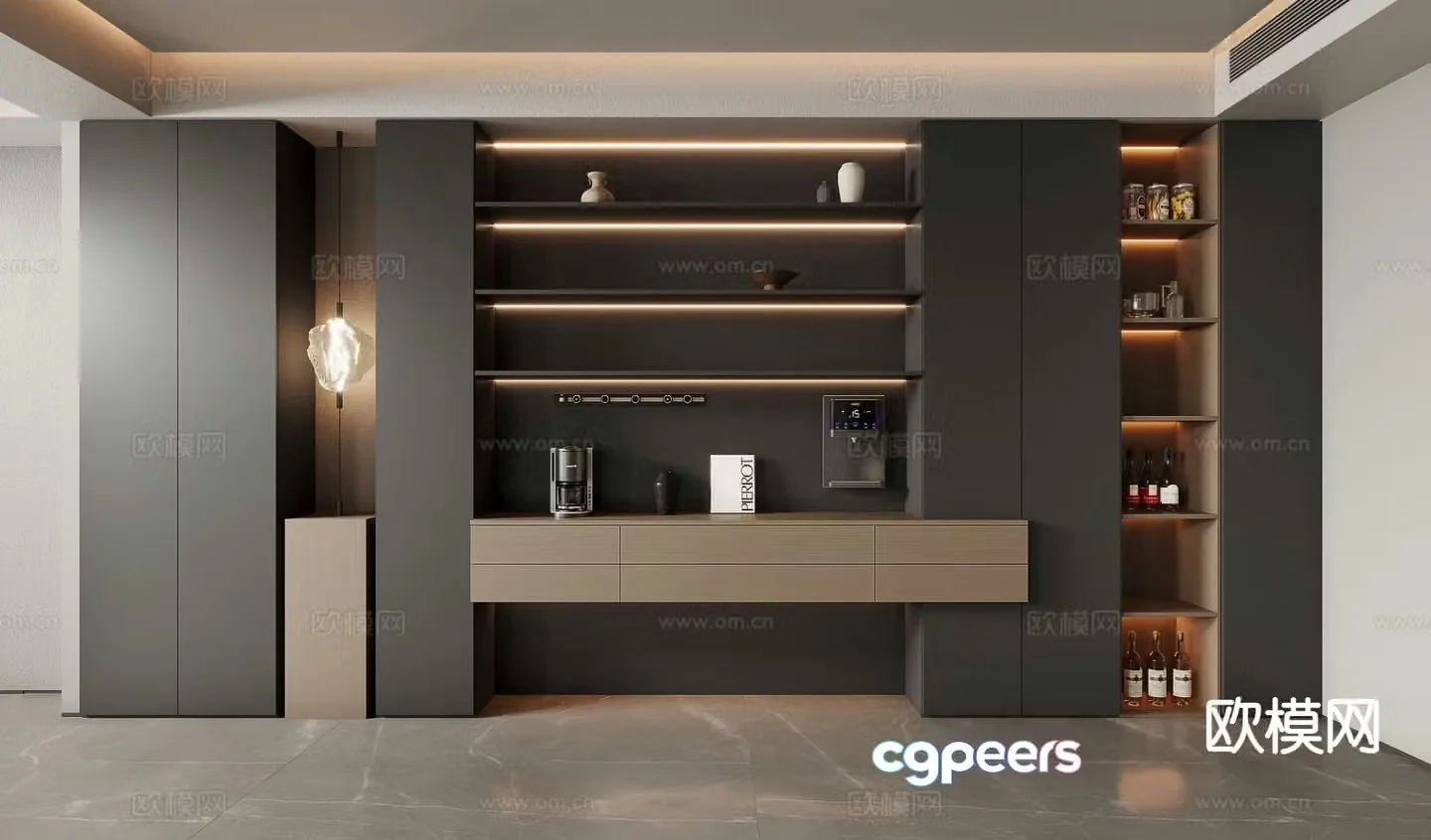 Modern wine cabinet sideboard 3d model