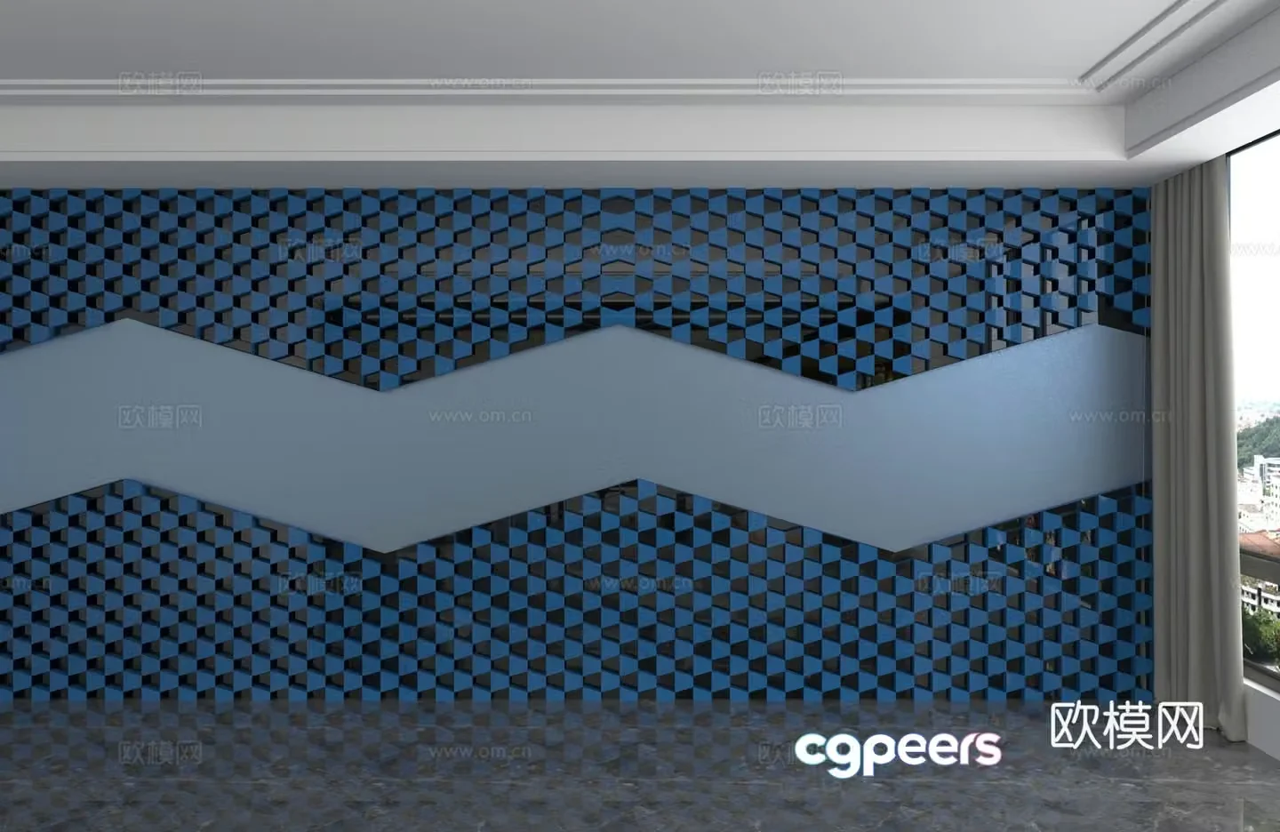 Modern background wall 3d model