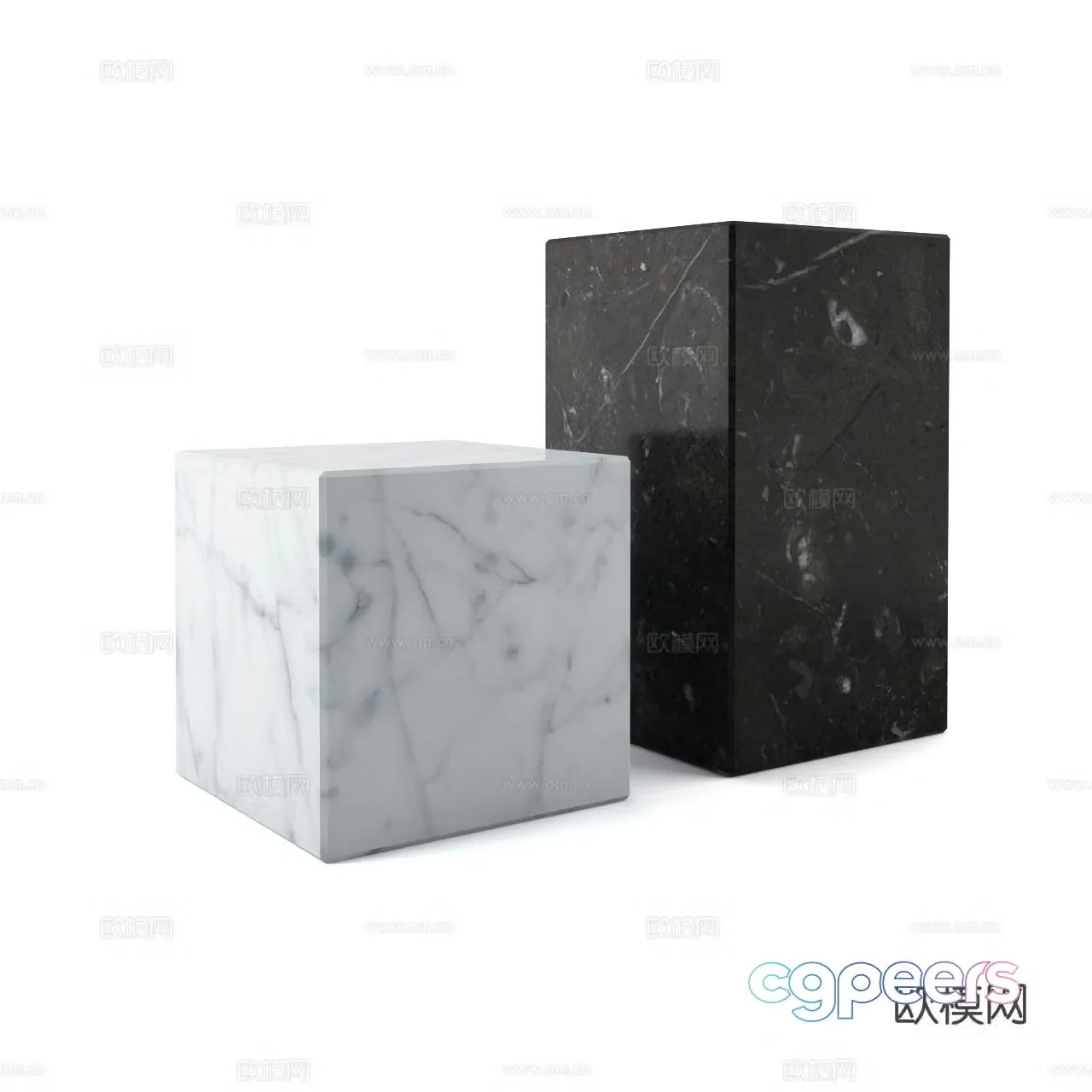E15 marble corner table side table table 3d model