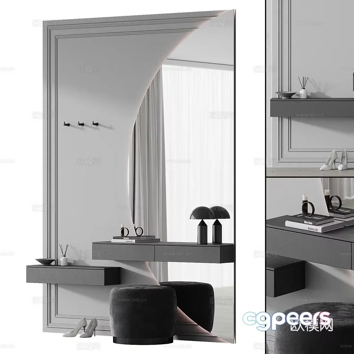 Modern dressing table 3d model