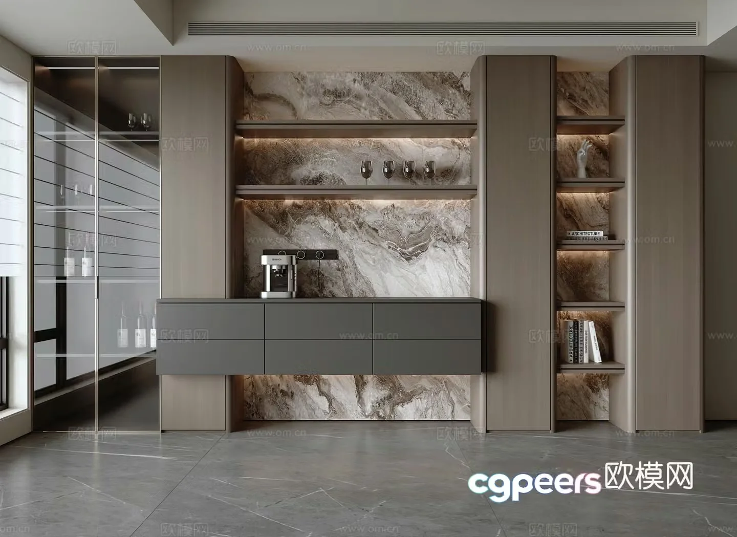 Modern Italian sideboard 3D model