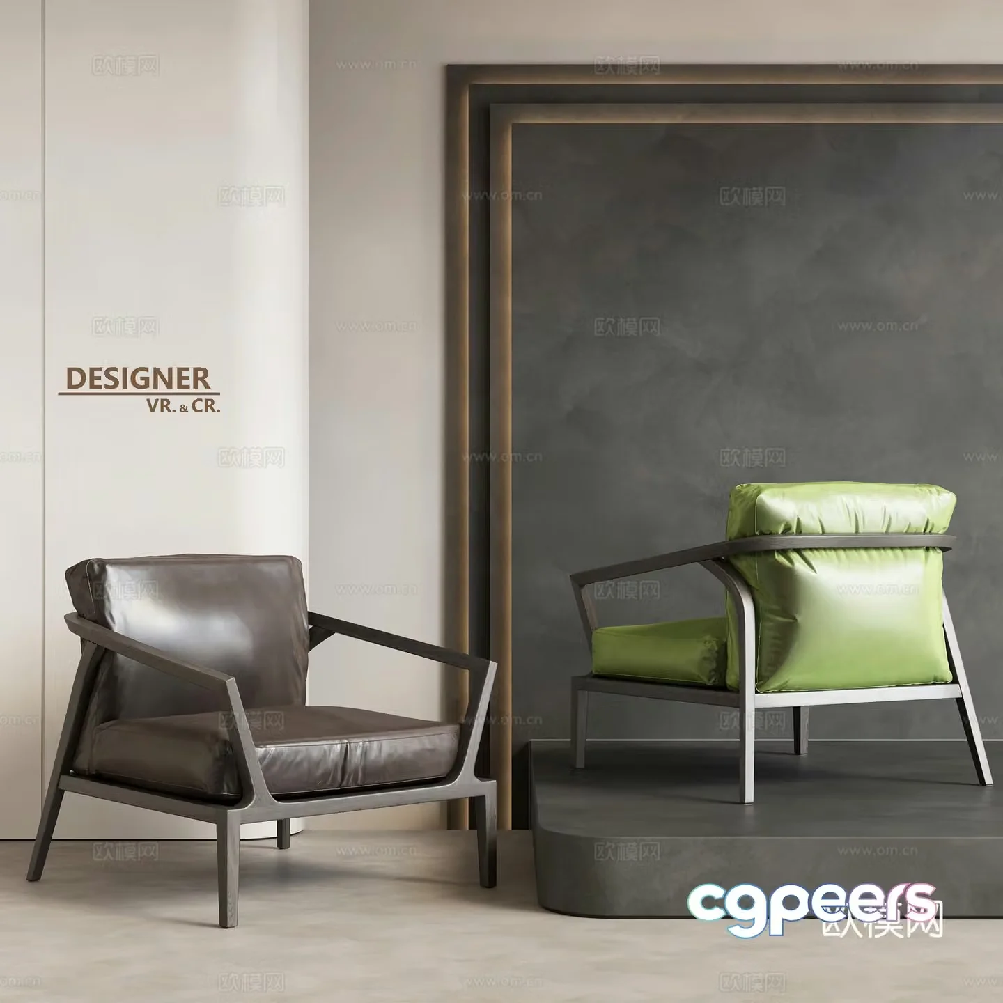 Modern single sofa chair leisure chair 3d model