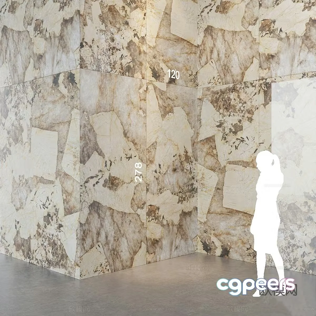 Marble Stone Slab PU Stone 3D Model