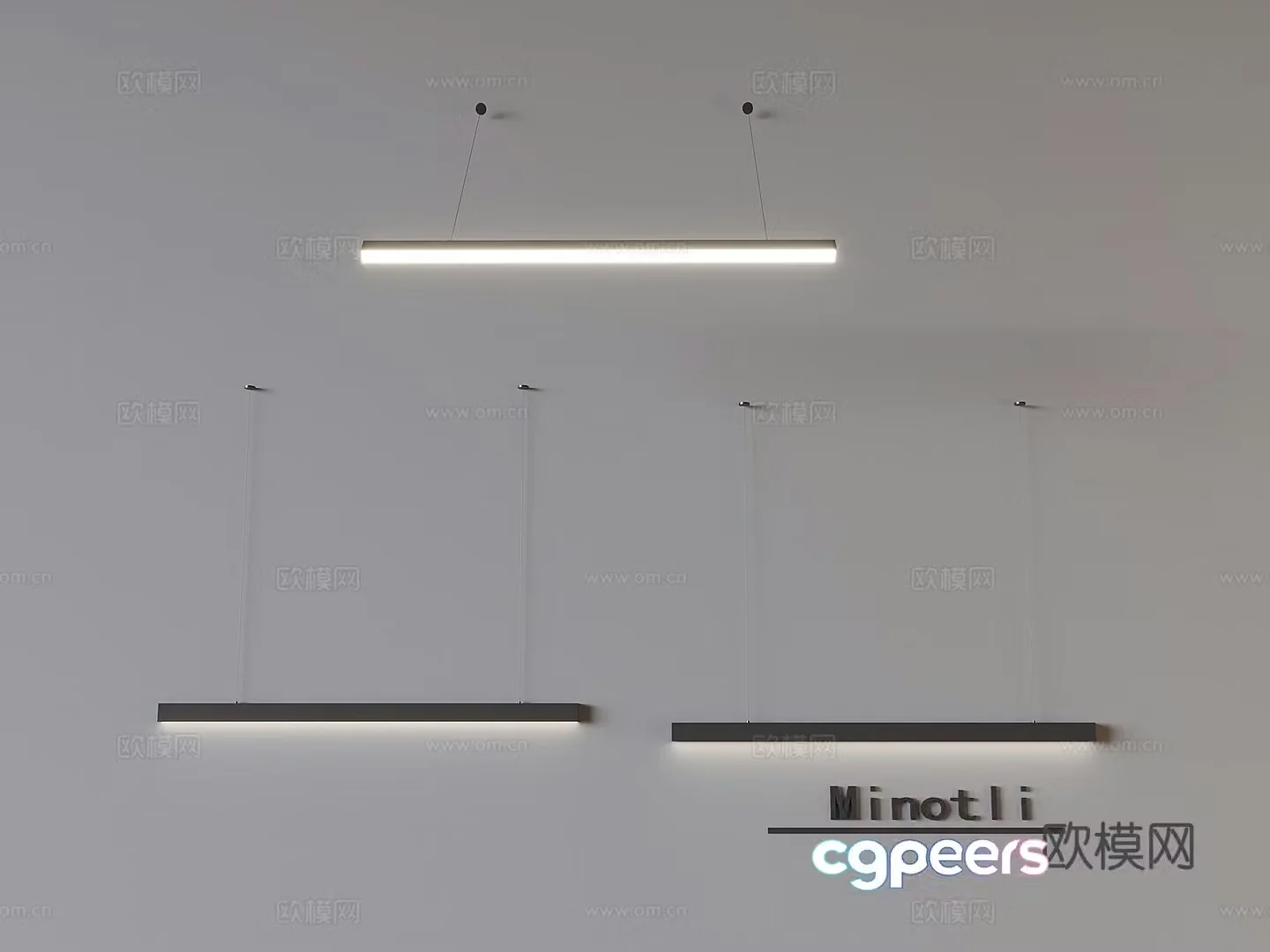 Italian style tooling long chandeliers restaurant bar one-line chandeliers 3D model