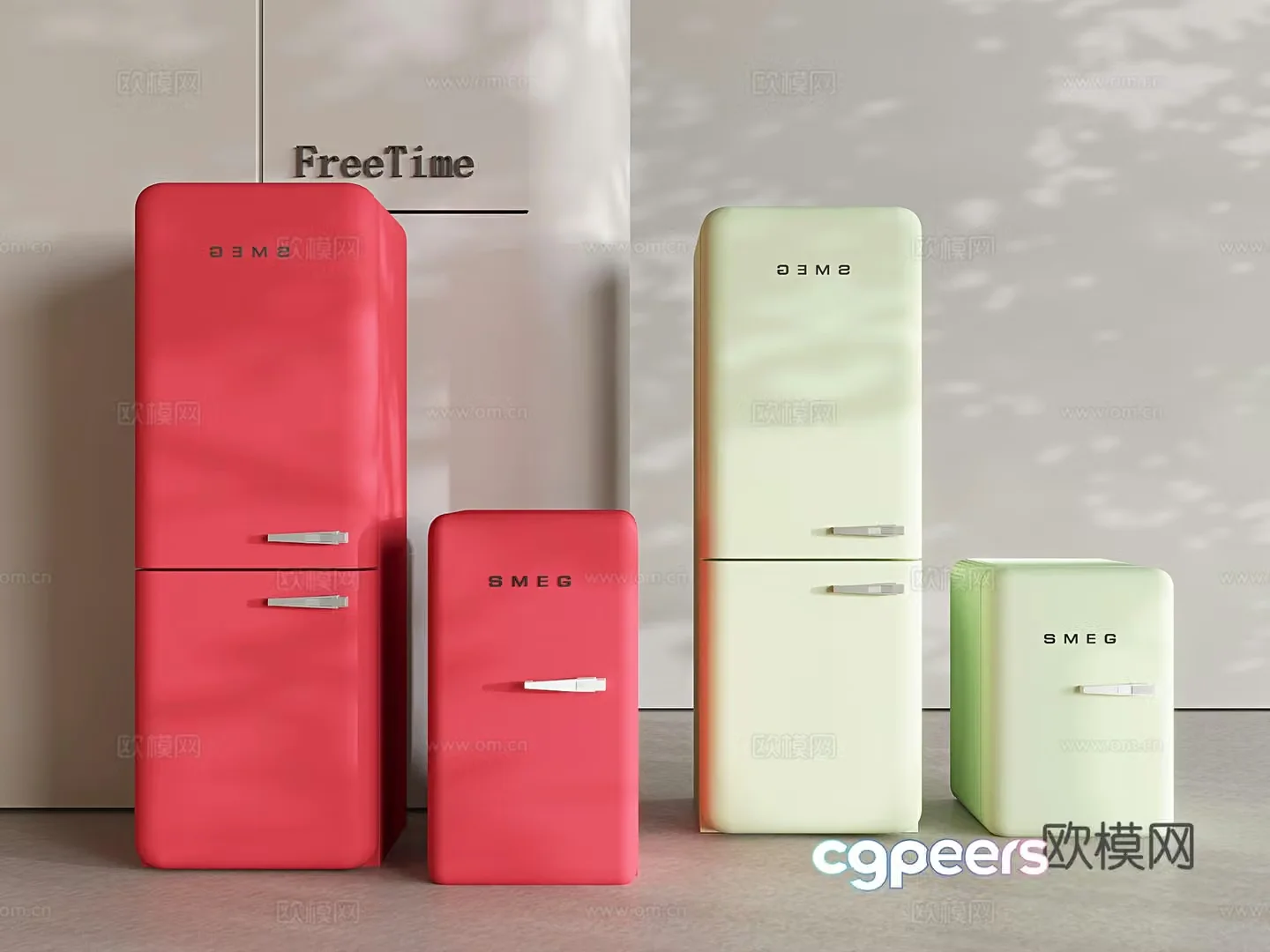 single door refrigerator small refrigerator mini refrigerator 3d model