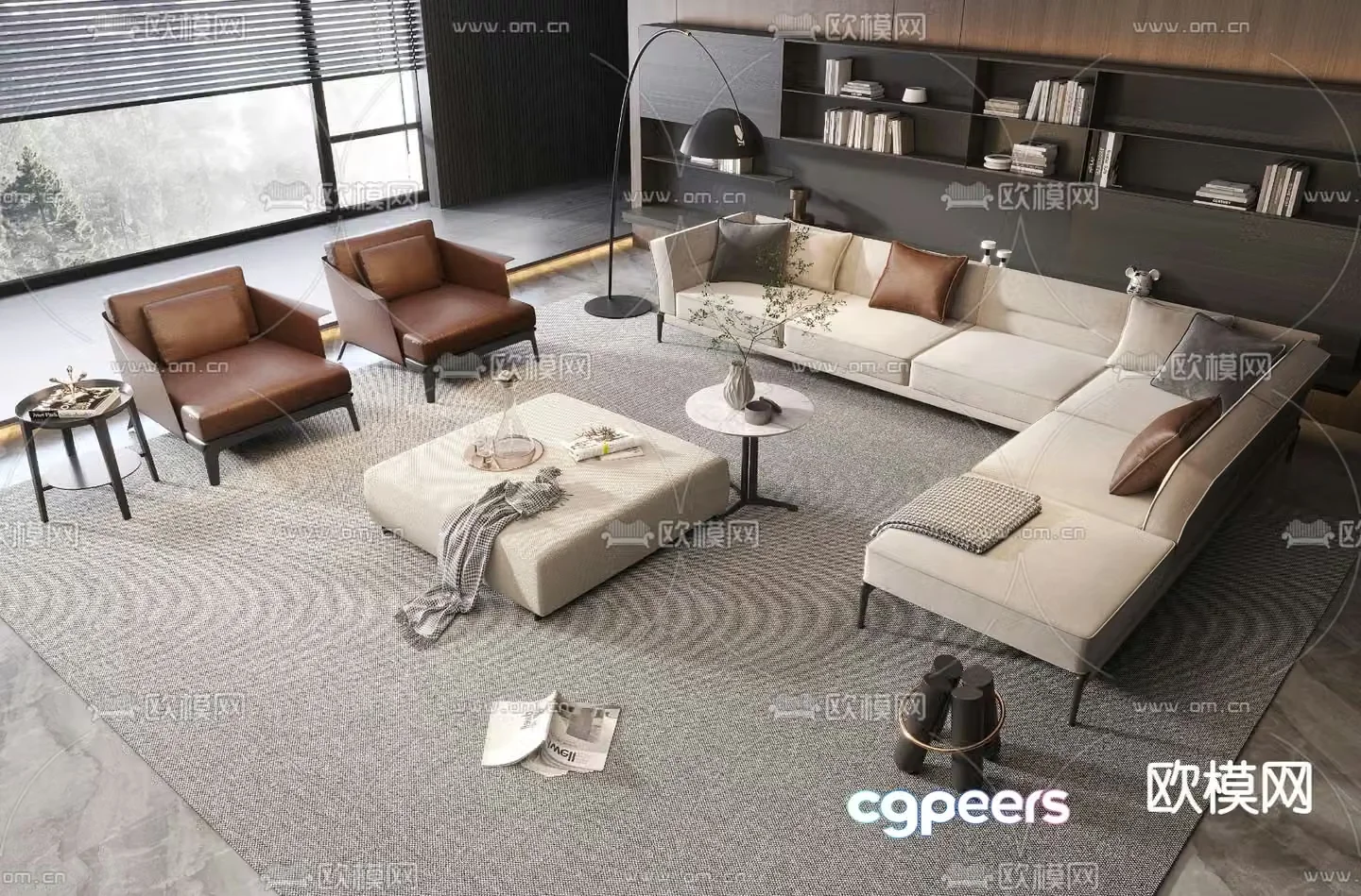 Flexform modular sofa 3d model