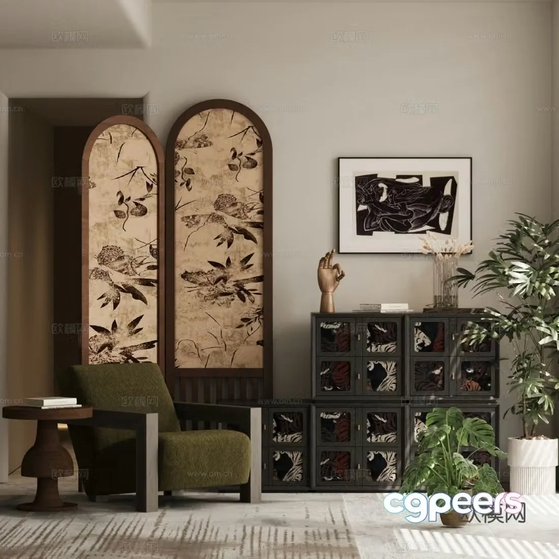 Retro style chest of cabinets retro style entrance cabinets decorative cabinets side cabinets Song’s Carmen Cabinets leisure chairs 3D model
