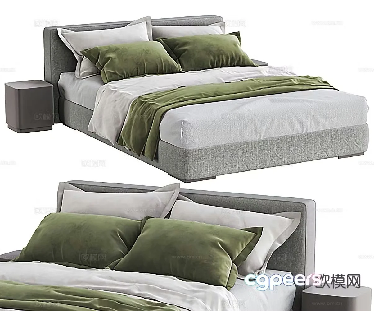 Modern double bed 3d model