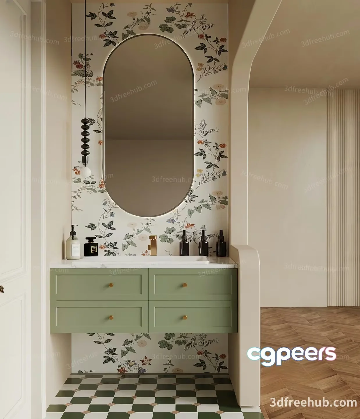 Modern Bathroom Vanity 3D Model – 22682 – VRAY Render
