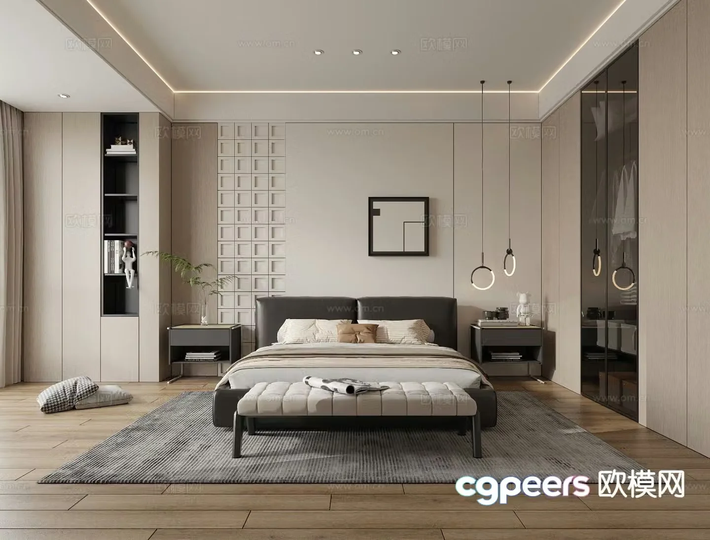 Modern bedroom master bedroom 3d model