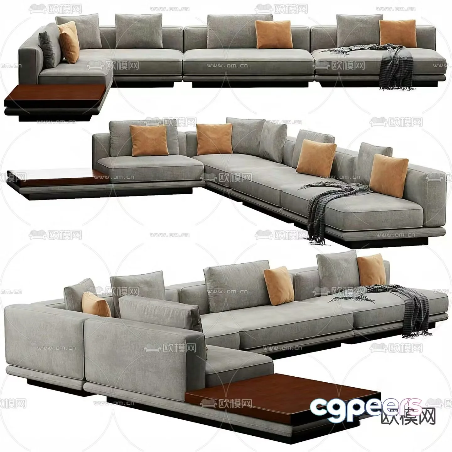 Modern multi-seater sofa 3d model