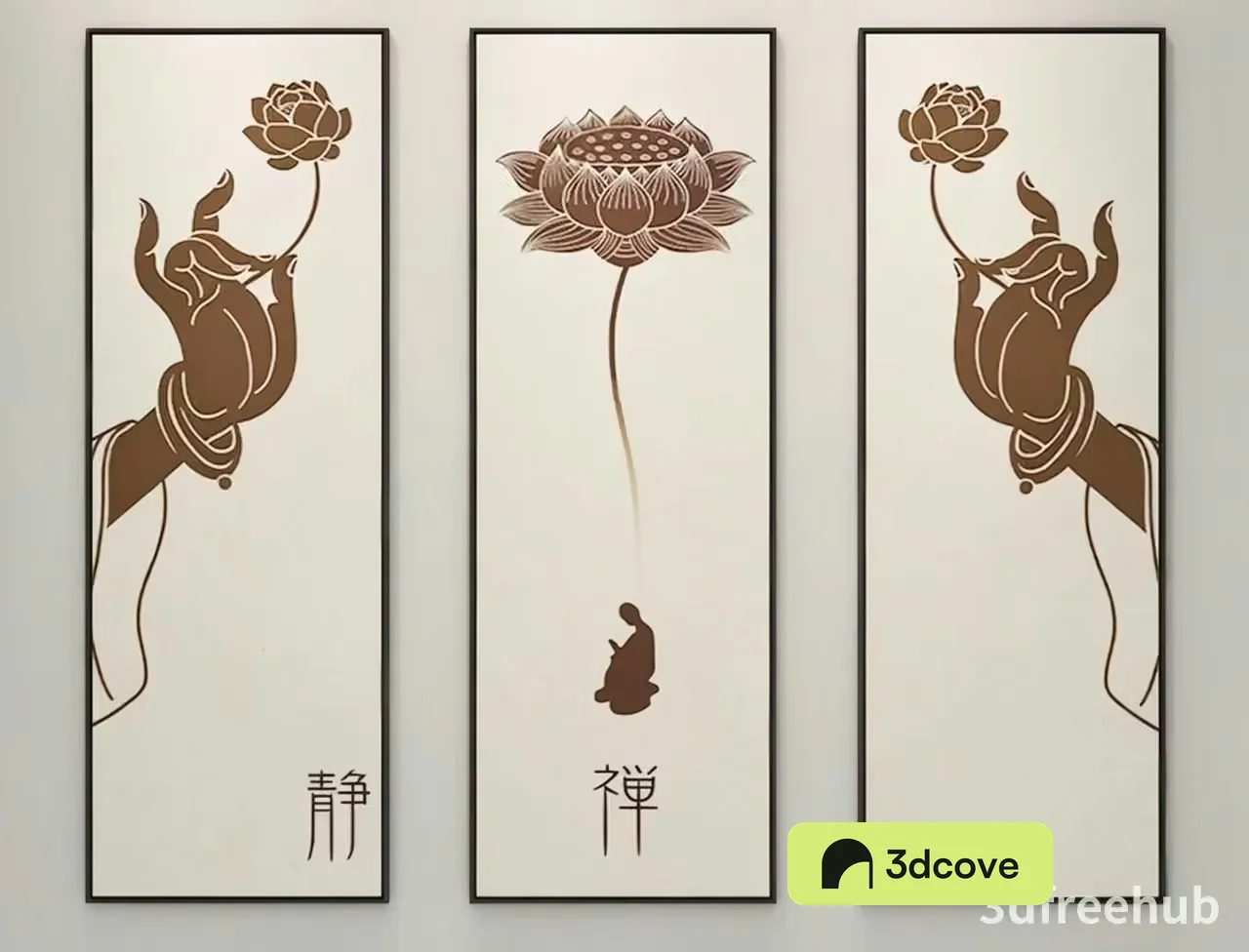 A Triptych Of Beige And Brown Artwork