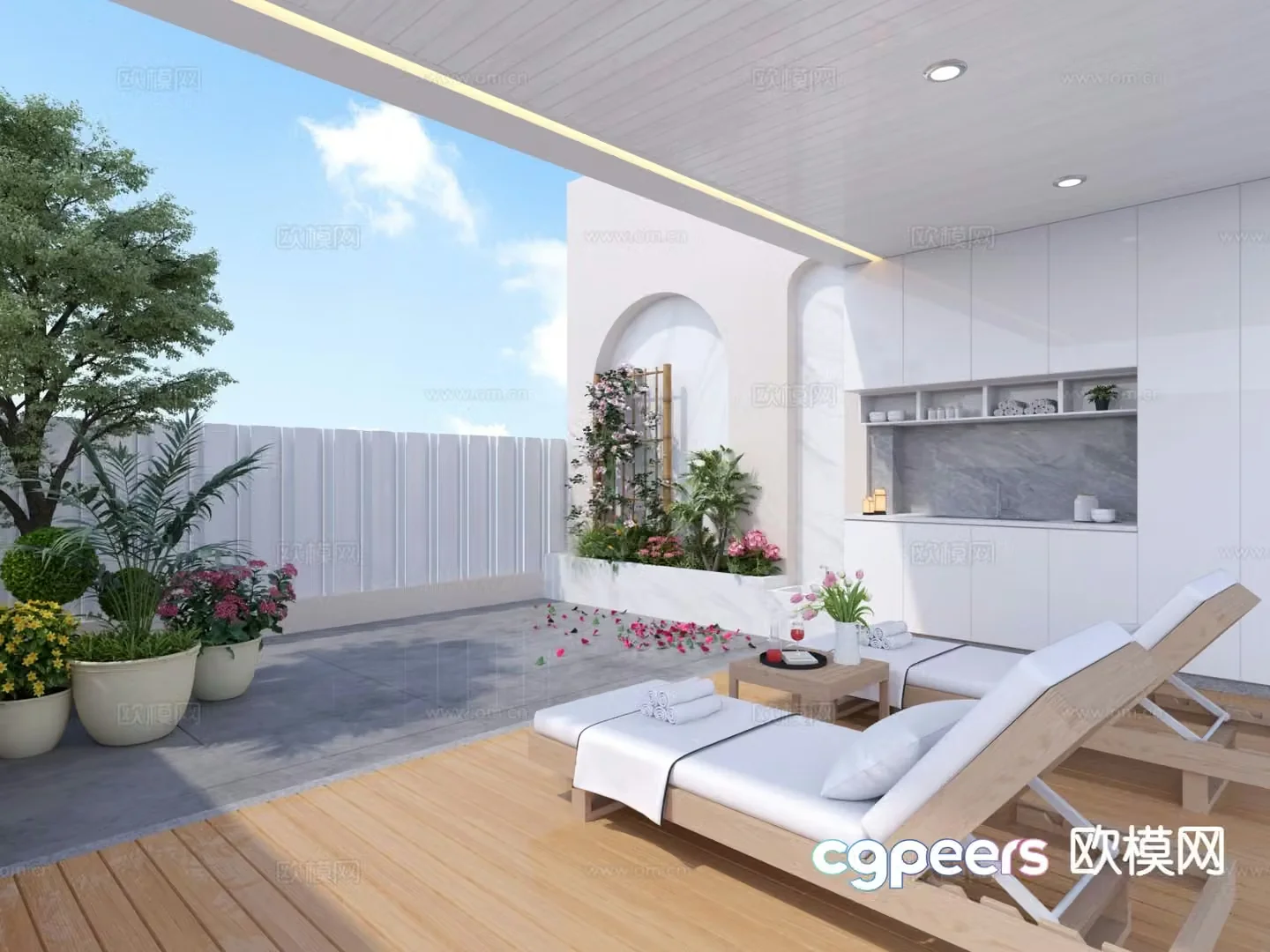 Modern courtyard landscape garden landscape 3d model