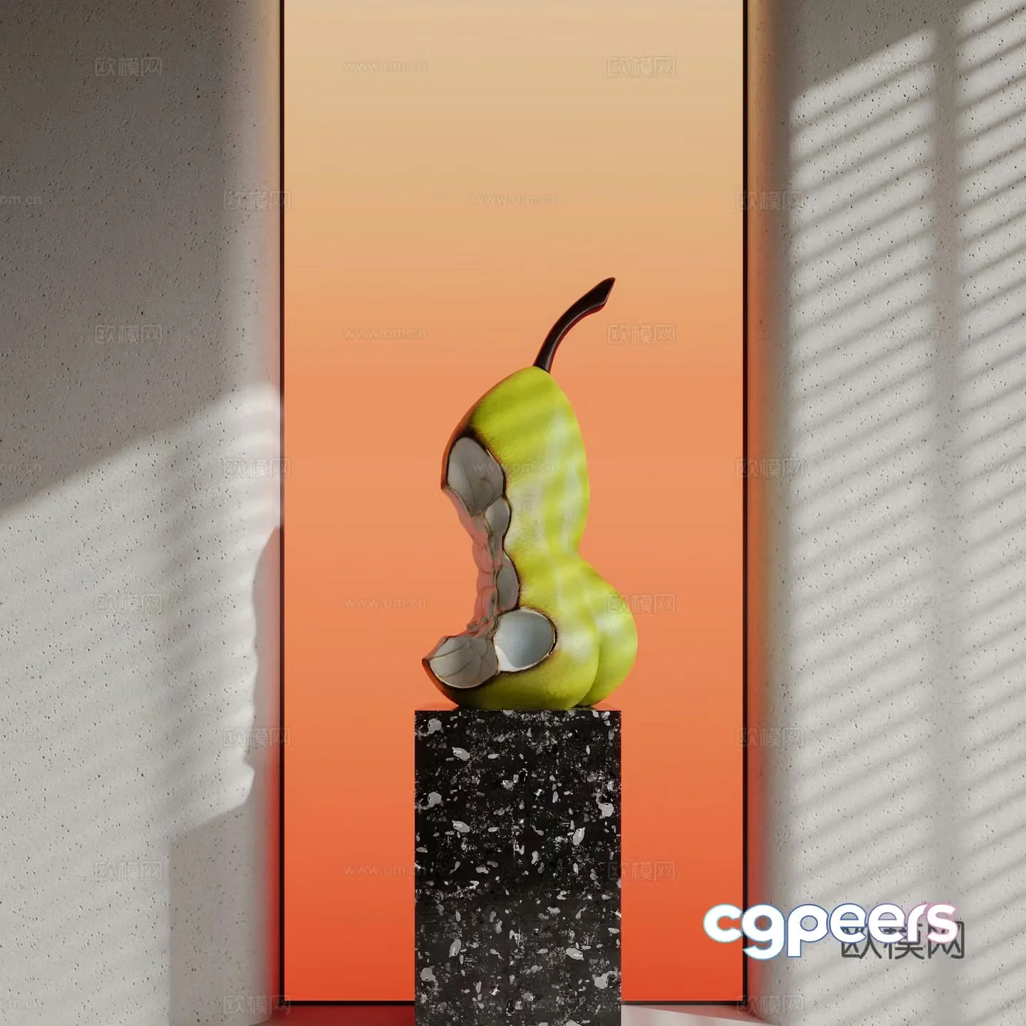 Modern sculpture ornaments pear jewelry 3d model