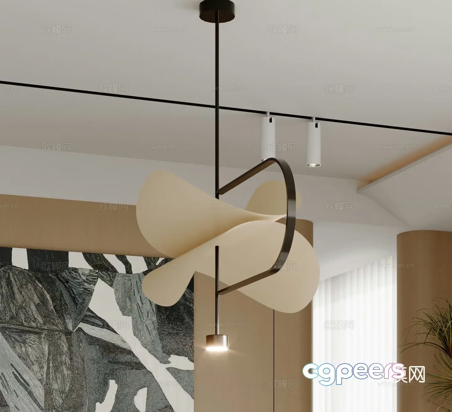 Modern chandelier 3d model