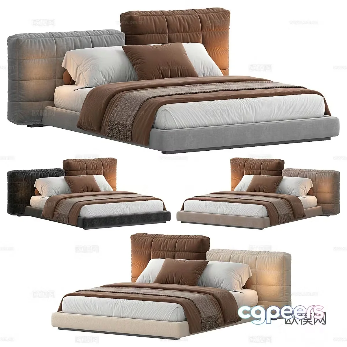 Double bed 3d model
