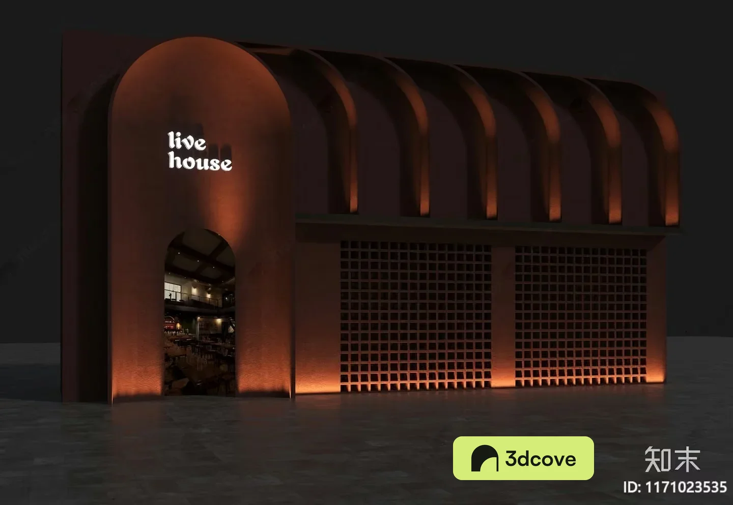 A Building With A Distinctive Arched Entrance Featuring The Words