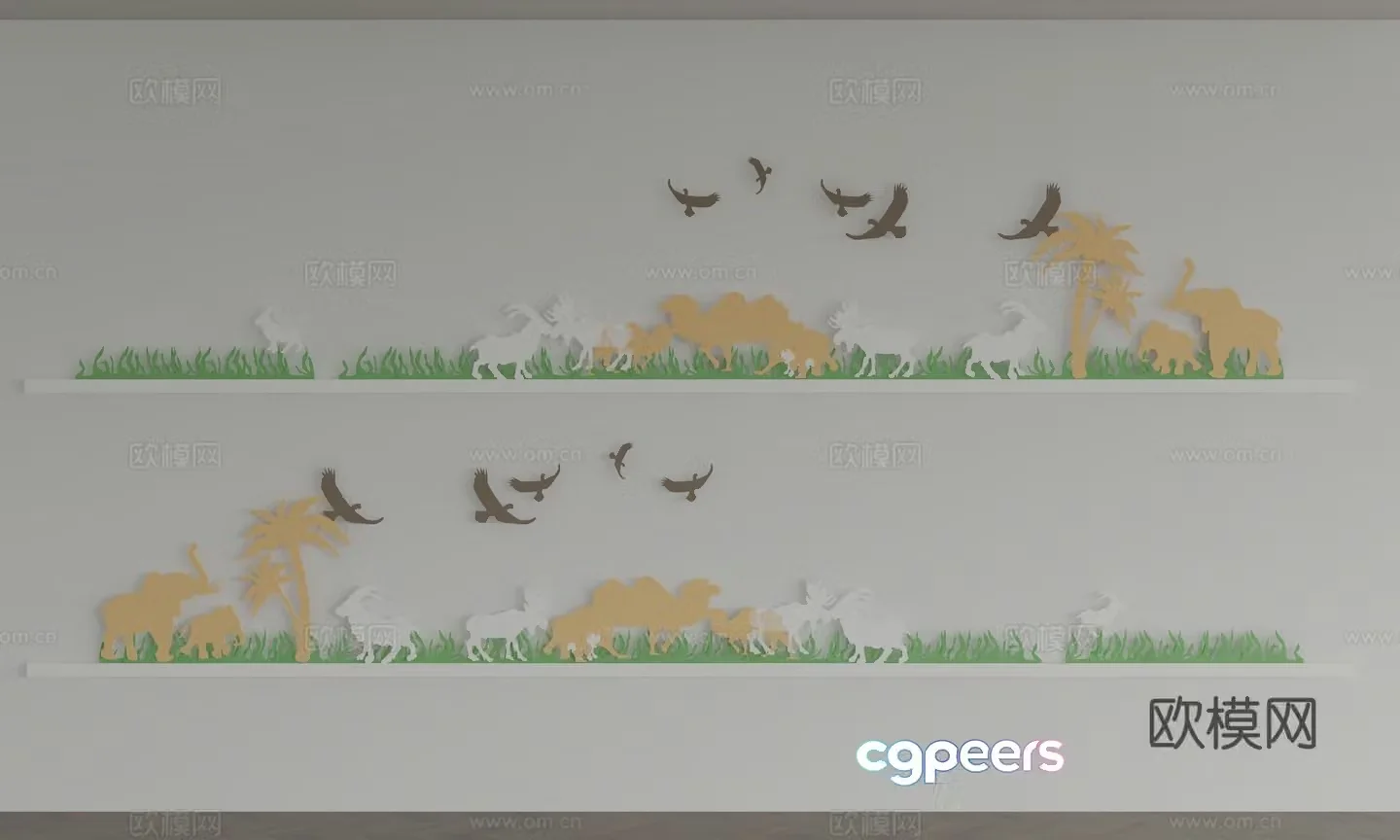 Modern children’s wall accessories 3d model