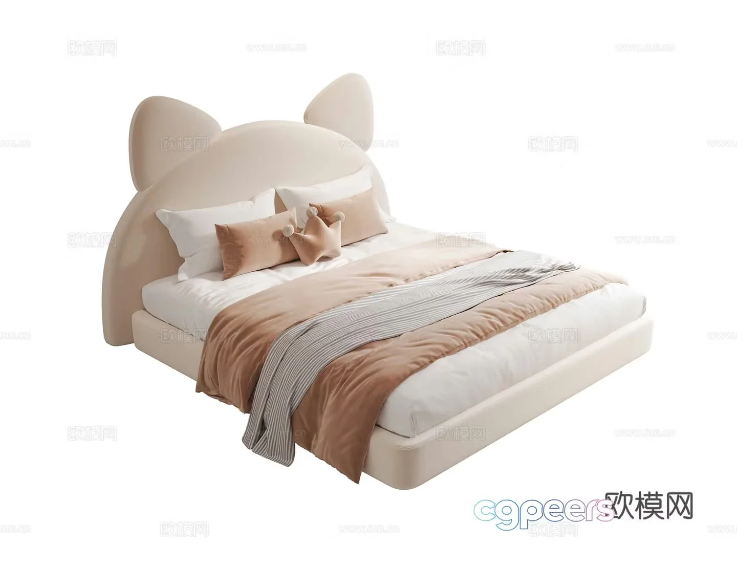 Modern children’s bed fabric children’s bed girl’s bed cartoon children’s bed 3d model