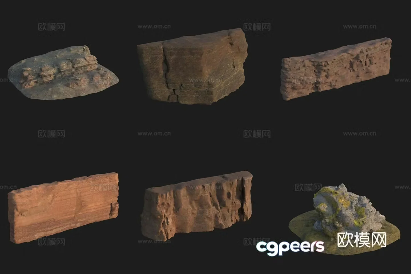 Cliff Big Stone Rock Boulder 3D Model
