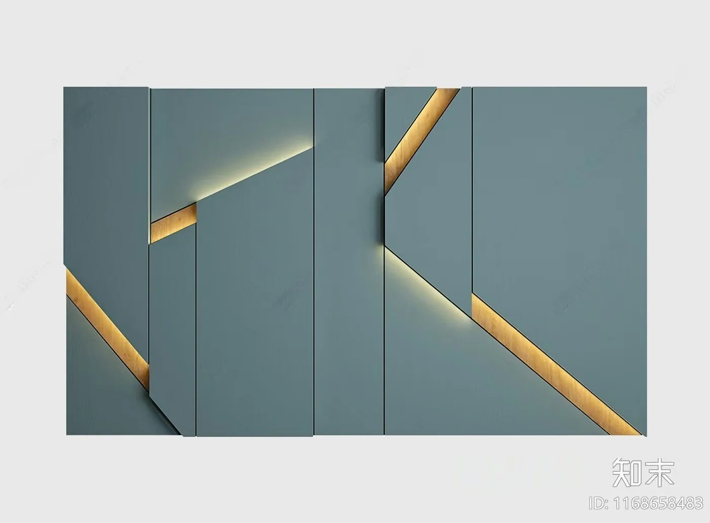 Gray And Gold Wall Art 3D Model – 18376 – VRAY Render