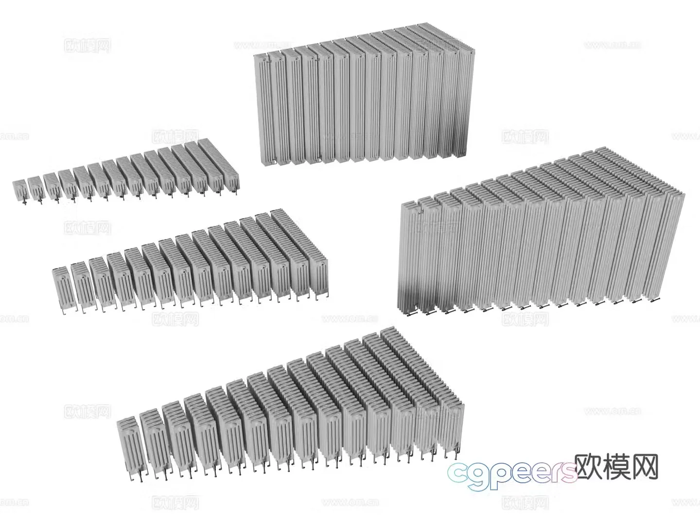 Modern radiator Heating pipe 3d model