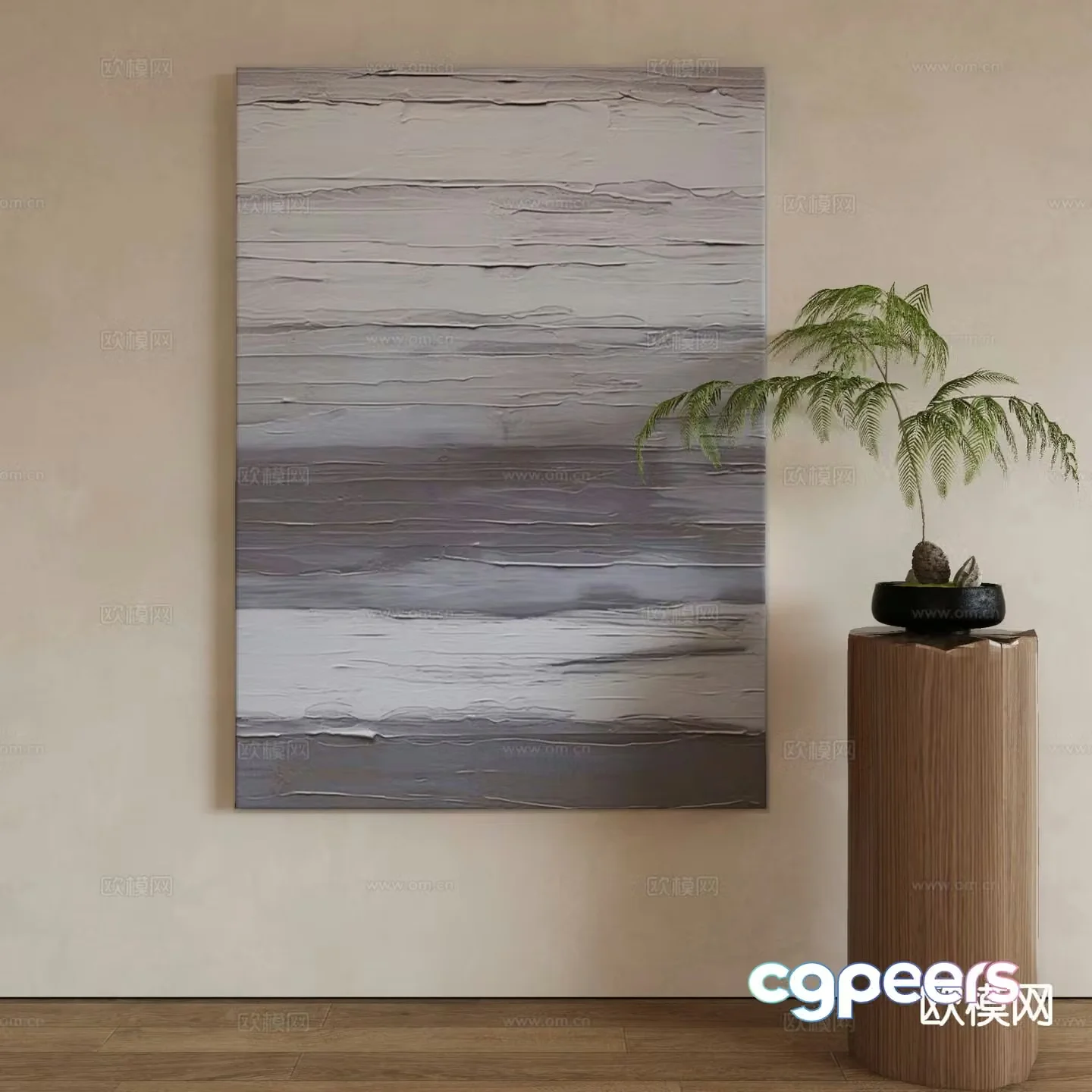 Wabi-sabi art painting texture painting decorative painting 3d model