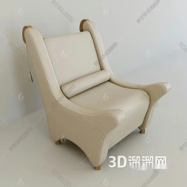 The Main Subject Is A Cream-Colored Armchair 3D Model – 2524 – VRAY Render