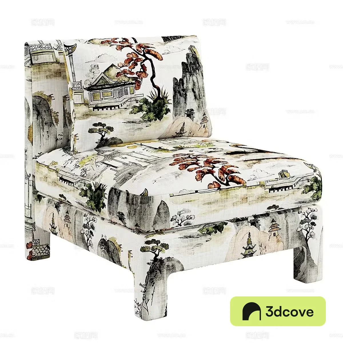 Modern single sofa calico sofa