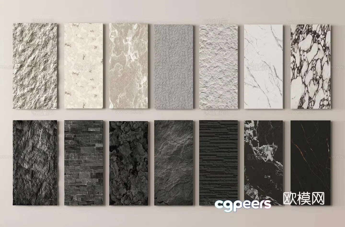 Stone marble stone wall panel terrazzo background wall 3d model