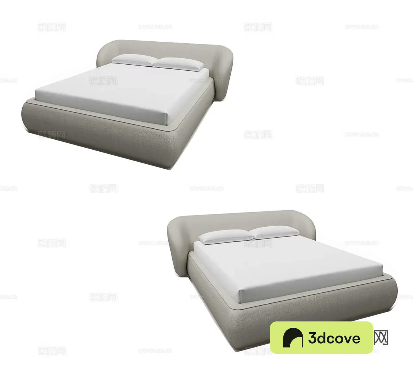 Modern simple double bed Simple bed Bedroom bed Pillow