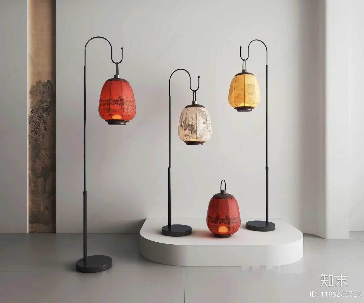 Asian-Style Floor Lamps 3D Model – 1475 – VRAY Render