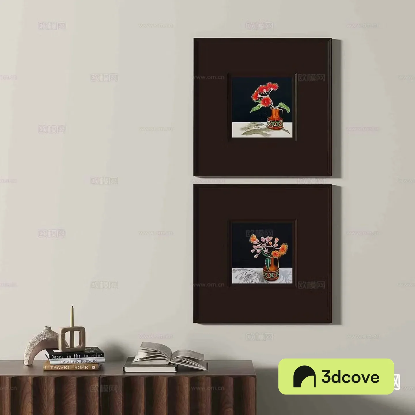 Wabi-sabi retro hanging painting flower painting decorative painting