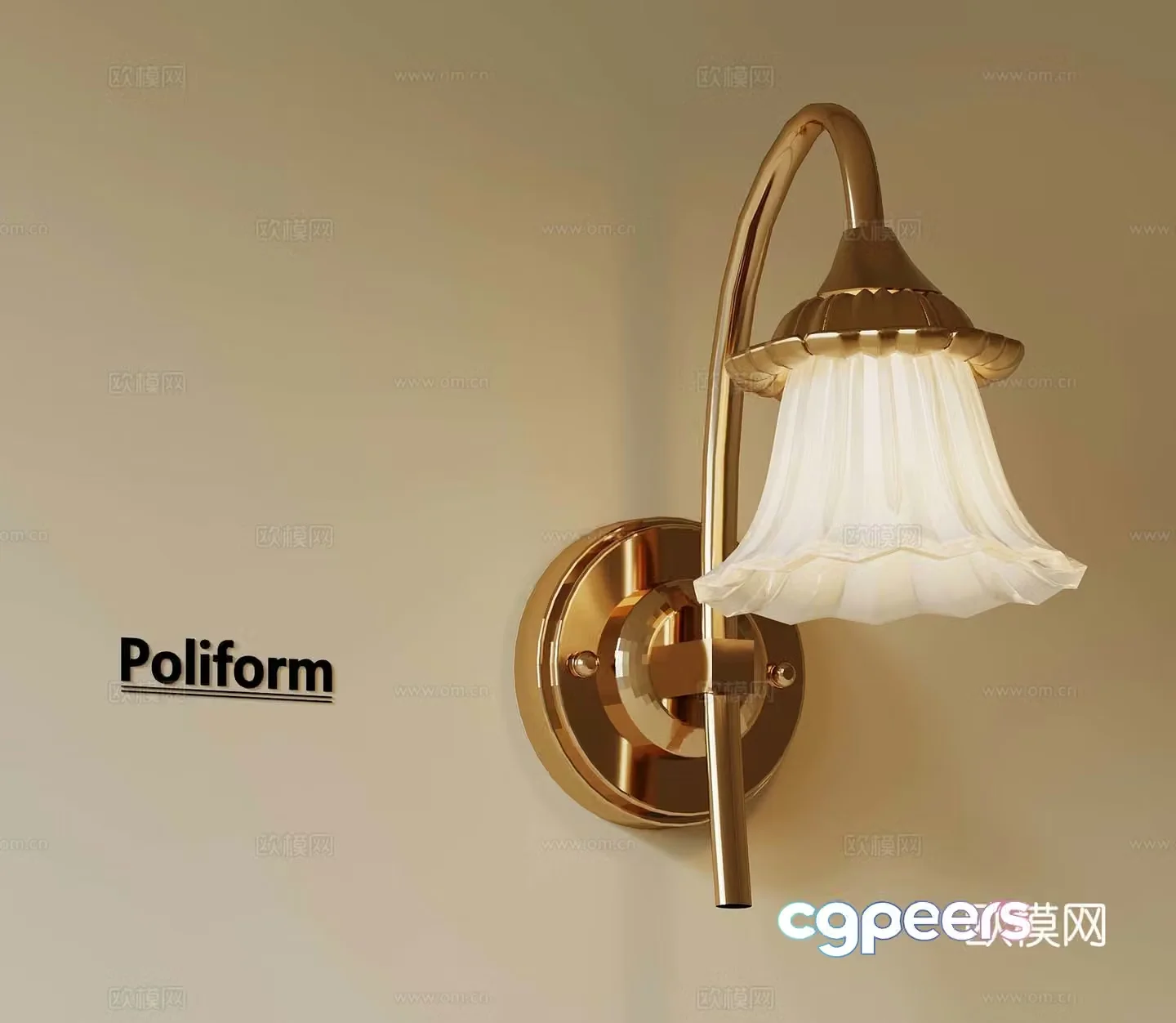 French retro wall light 3d model