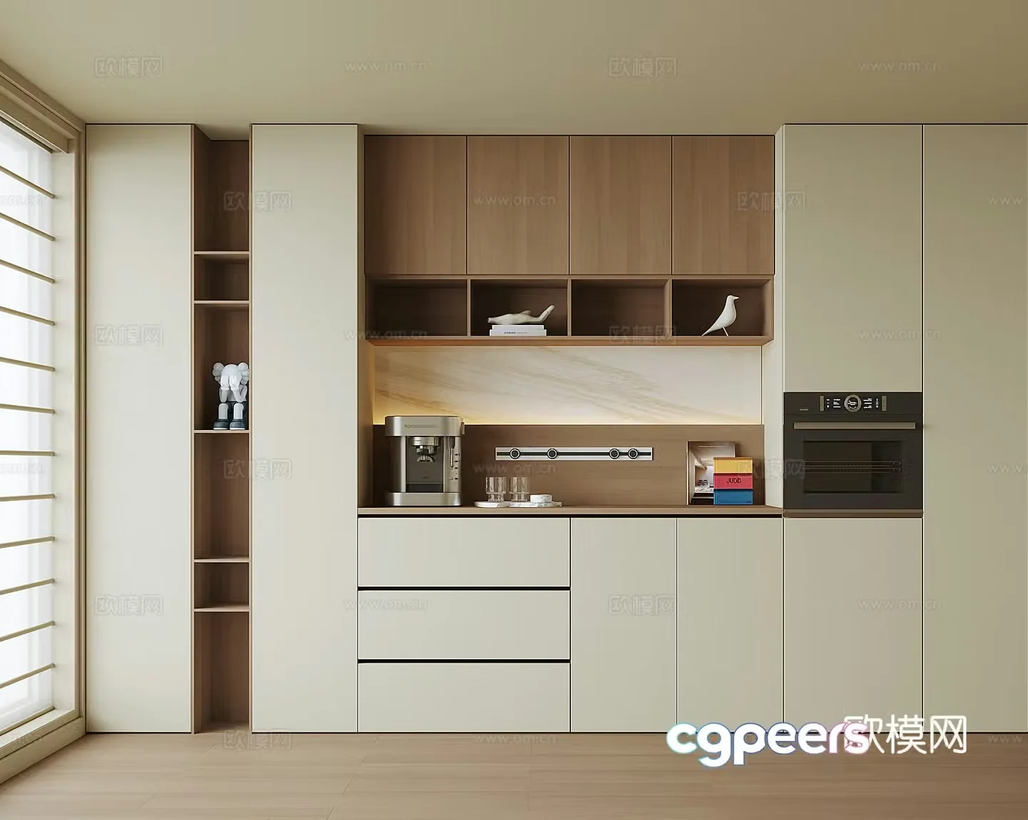 Modern wine cabinet sideboard 3D model