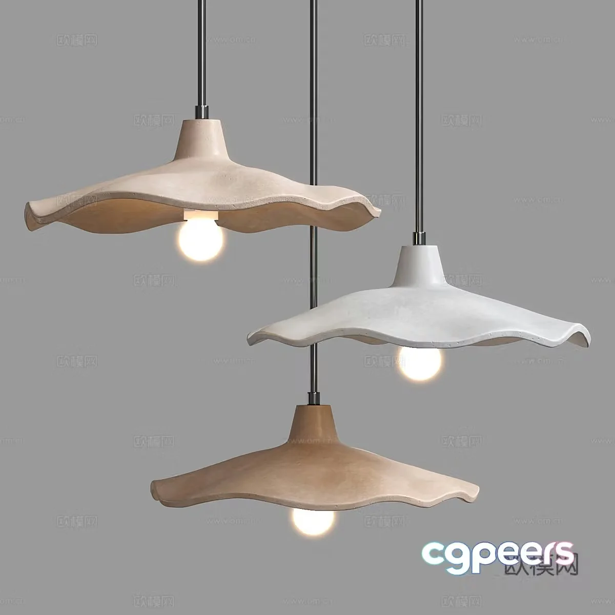Creamy wind chandelier Wasabi wind chandelier Bed and Breakfast chandelier Bedside chandelier Restaurant chandelier Background wall 3D model