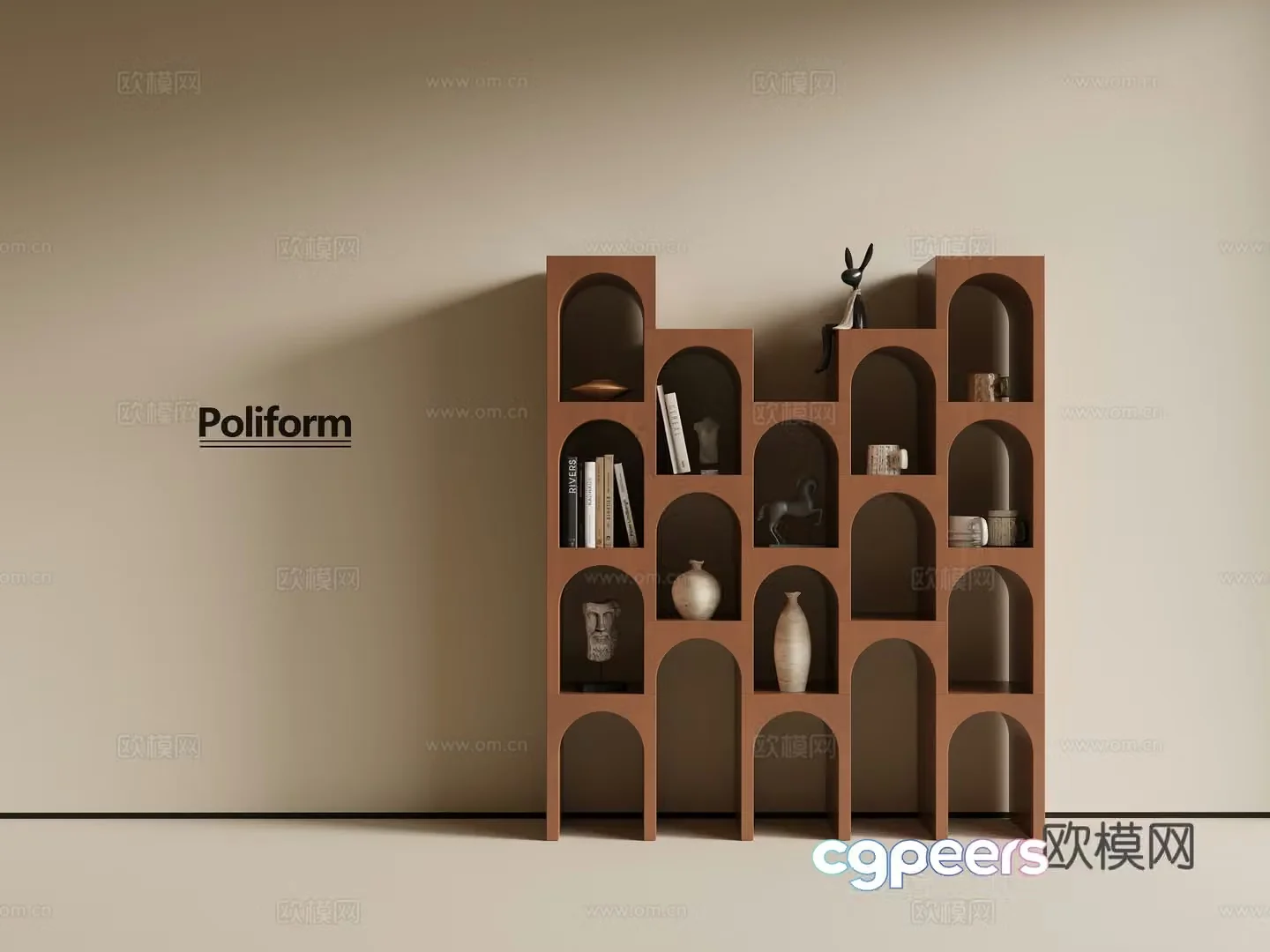Modern medieval decorative cabinet 3d model