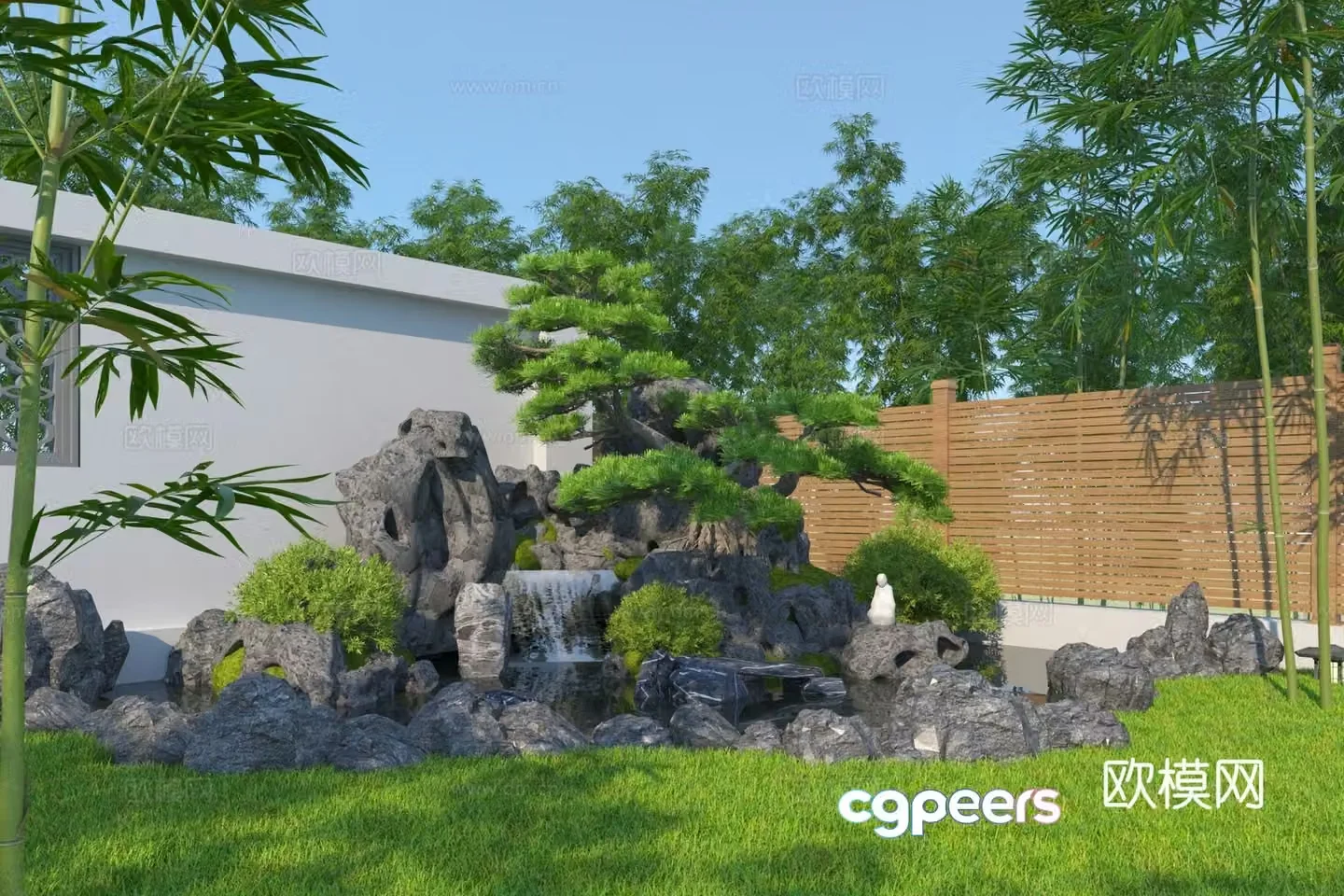 Modern rockery stone 3d model